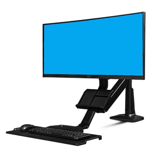 NORTH BAYOU NB35 Ergonomic 19-27 Inch Monitor Holder with Foldable Keyboard Tray Full Motion Sit-Stand Workstation - Laptop Stand by buy2fix | Online Shopping UK | buy2fix