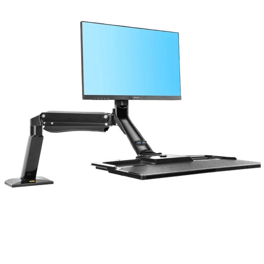 NORTH BAYOU NB40 Ergonomic Height Adjust Computer Stand Workstation 22-32 Inch Monitor Mount Bracket with Keyboard Plate Desk Stand - Laptop Stand by buy2fix | Online Shopping UK | buy2fix