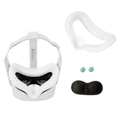 JD-391215 Suitable for Oculus Quest2 Generation VR Eye Mask Silicone Cover + Lens Cover Set(white) by buy2fix