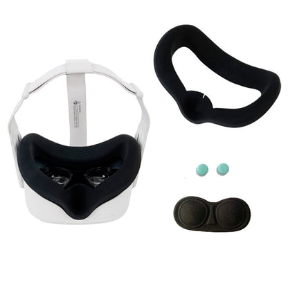 JD-391215 Suitable for Oculus Quest2 Generation VR Eye Mask Silicone Cover + Lens Cover Set(black) by buy2fix