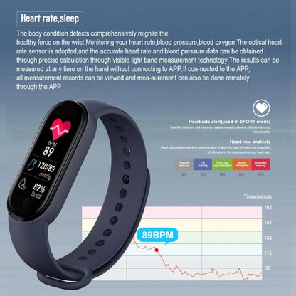 M7 0.96 inch Color Screen Smart Watch,Support Heart Rate Monitoring/Blood Pressure Monitoring(Light Blue) by buy2fix