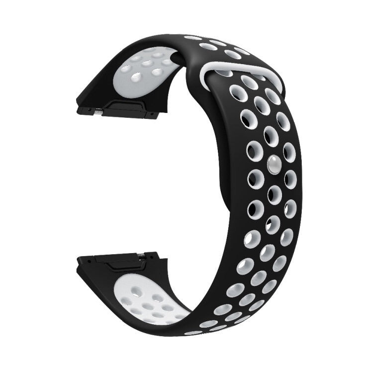 For Fitbit Ionic Breathable Two-tone Silicone Watch Band(Black White) - Watch Bands by buy2fix | Online Shopping UK | buy2fix