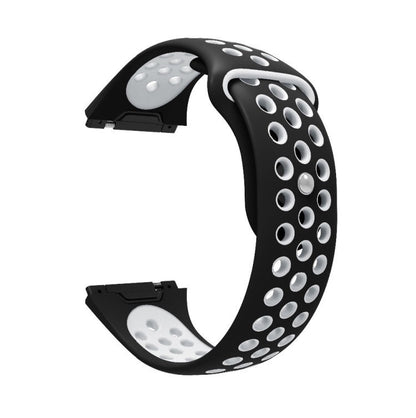 For Fitbit Ionic Breathable Two-tone Silicone Watch Band(Black White) - Watch Bands by buy2fix | Online Shopping UK | buy2fix