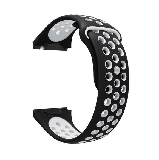 For Fitbit Ionic Breathable Two-tone Silicone Watch Band(Black White) - Watch Bands by buy2fix | Online Shopping UK | buy2fix