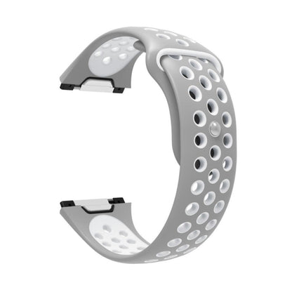 For Fitbit Ionic Breathable Two-tone Silicone Watch Band(Grey White) - Watch Bands by buy2fix | Online Shopping UK | buy2fix