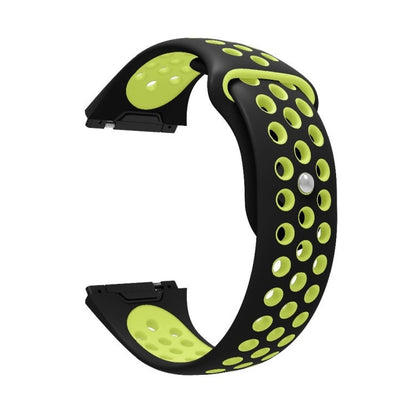 For Fitbit Ionic Breathable Two-tone Silicone Watch Band(Black  Yellow) - Watch Bands by buy2fix | Online Shopping UK | buy2fix
