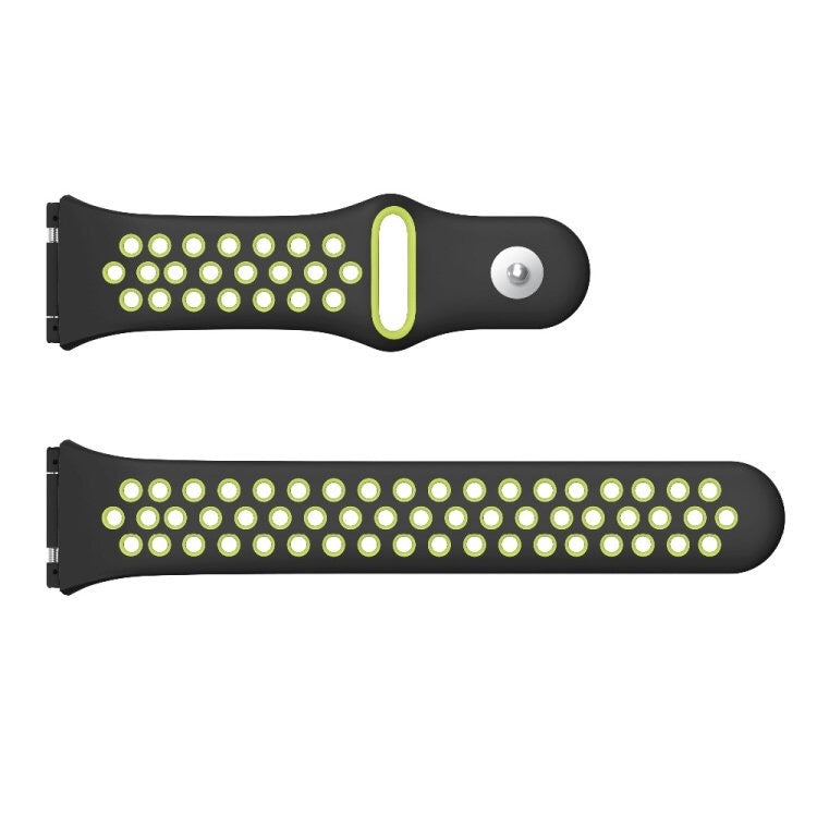 For Fitbit Ionic Breathable Two-tone Silicone Watch Band(Black  Yellow) - Watch Bands by buy2fix | Online Shopping UK | buy2fix