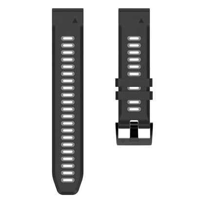 For Garmin Fenix 5X Plus 26mm Silicone Sports Two-Color Watch Band(Black+Grey) - Watch Bands by buy2fix | Online Shopping UK | buy2fix