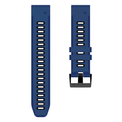 For Garmin Descent MK2i 26mm Silicone Sports Two-Color Watch Band(Midnight Blue+Black) - Watch Bands by buy2fix | Online Shopping UK | buy2fix
