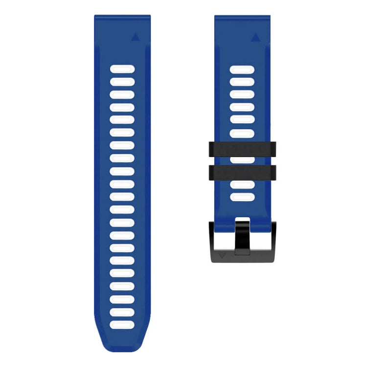 For Garmin Approach S62 22mm Silicone Sports Two-Color Watch Band(Midnight Blue + White) - Watch Bands by buy2fix | Online Shopping UK | buy2fix