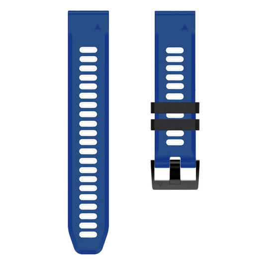 For Garmin Approach S62 22mm Silicone Sports Two-Color Watch Band(Midnight Blue + White) - Watch Bands by buy2fix | Online Shopping UK | buy2fix