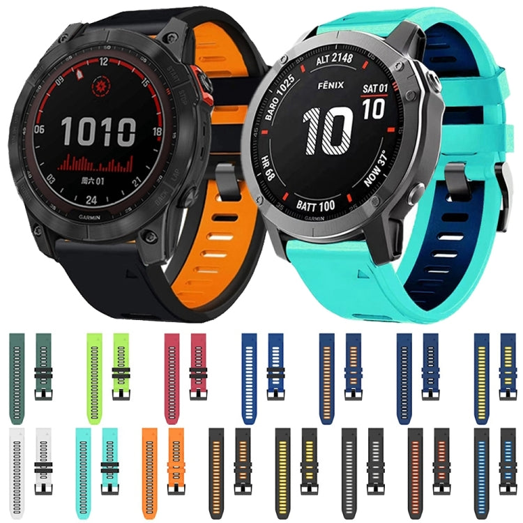 For Garmin Approach S62 22mm Silicone Sports Two-Color Watch Band(White+Black) - Watch Bands by buy2fix | Online Shopping UK | buy2fix