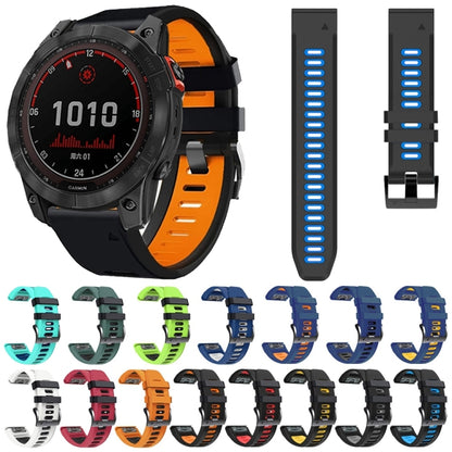 For Garmin Approach S62 22mm Silicone Sports Two-Color Watch Band(White+Black) - Watch Bands by buy2fix | Online Shopping UK | buy2fix