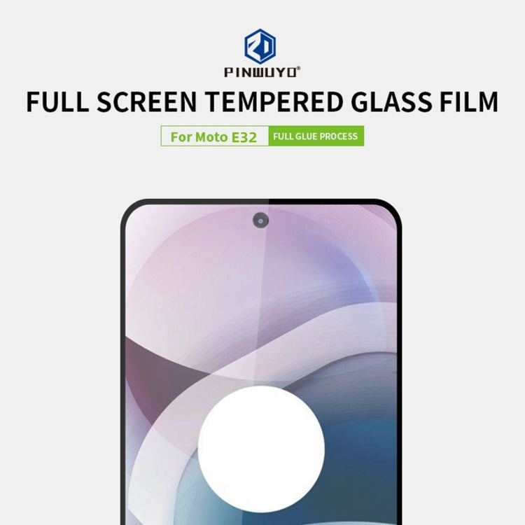 For Motorola Moto E32 PINWUYO 9H 2.5D Full Screen Tempered Glass Film(Black) - Motorola Tempered Glass by PINWUYO | Online Shopping UK | buy2fix