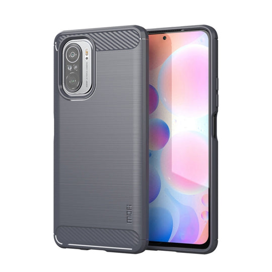 For Xiaomi Redmi Note 11T Pro 5G / 11T Pro Plus 5G MOFI Gentleness Series Brushed Texture Carbon Fiber Soft TPU Case(Gray)