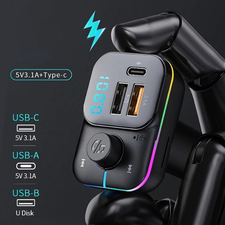 C24 Car Bluetooth MP3 Player Fast Charging FM Transmitter Wireless Handsfree - Bluetooth Car Kits by buy2fix | Online Shopping UK | buy2fix