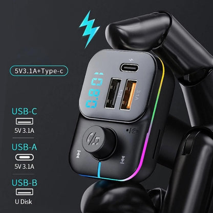 C24 Car Bluetooth MP3 Player Fast Charging FM Transmitter Wireless Handsfree - Bluetooth Car Kits by buy2fix | Online Shopping UK | buy2fix