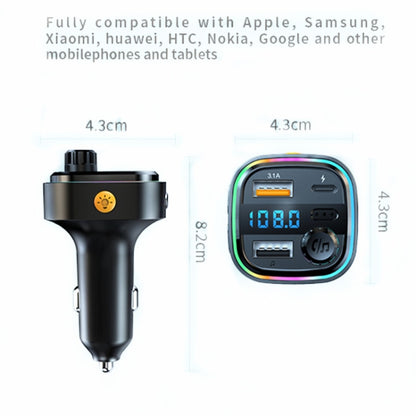 C26 Car Bluetooth Transmitter Handsfree Audio Player Dual USB Car Charger - Bluetooth Car Kits by buy2fix | Online Shopping UK | buy2fix