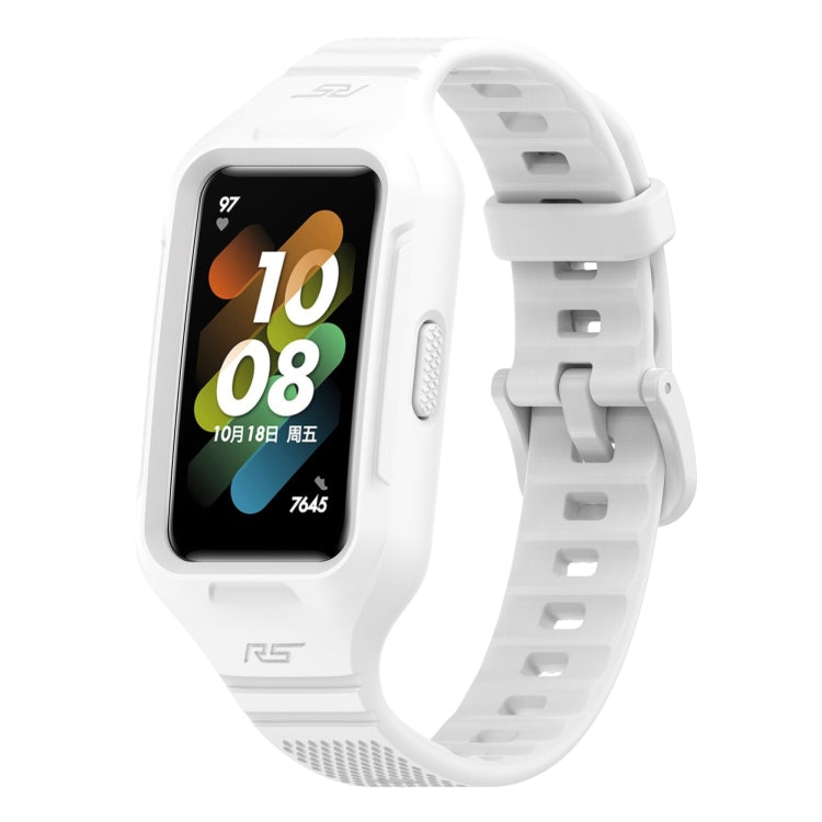 For Honor Band 6 Solid Color Silicone Integrated Watch Band(White) by buy2fix