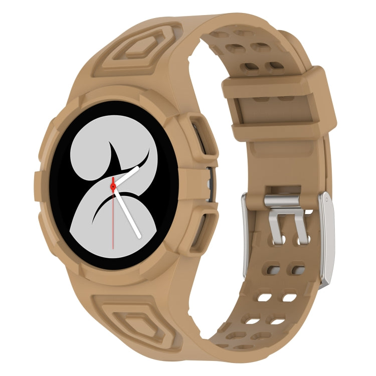 For Samsung Galaxy Watch 44MM Silicone Integrated Watch Band(Coffee Color) - Watch Bands by buy2fix | Online Shopping UK | buy2fix