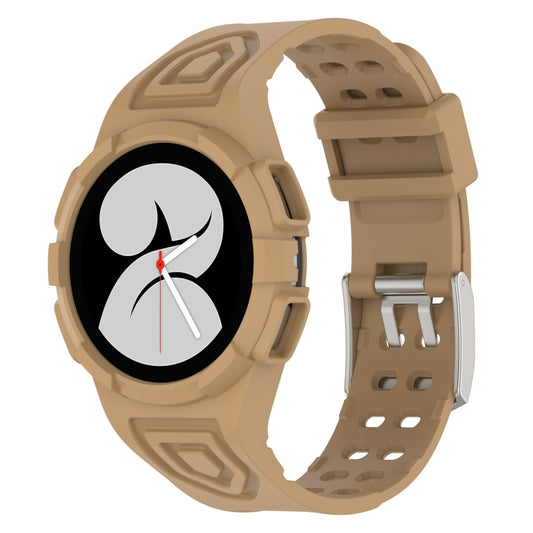 For Samsung Galaxy Watch 44MM Silicone Integrated Watch Band(Coffee Color) - Watch Bands by buy2fix | Online Shopping UK | buy2fix
