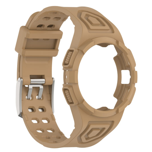 For Samsung Galaxy Watch 44MM Silicone Integrated Watch Band(Coffee Color) - Watch Bands by buy2fix | Online Shopping UK | buy2fix