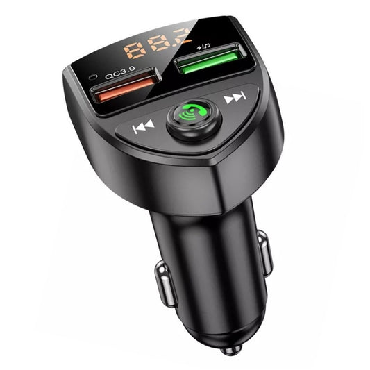 C8 Car  U Disk Bluetooth Player Fm Transmitter  QC3.0 Dual USB Ports Fast Charging - Bluetooth Car Kits by buy2fix | Online Shopping UK | buy2fix