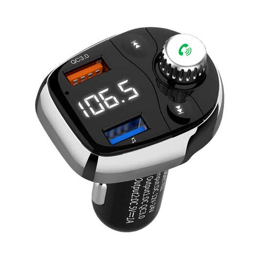 T62 Dual USB QC 3.0 Fast  Charger Bluetooth 5.0 Adapter MP3 Player Handsfree Car Kit FM Transmitter - Bluetooth Car Kits by buy2fix | Online Shopping UK | buy2fix