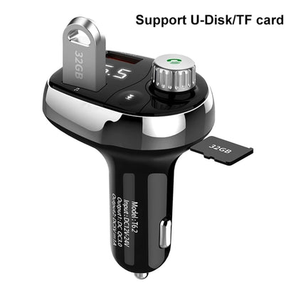 T62 Dual USB QC 3.0 Fast  Charger Bluetooth 5.0 Adapter MP3 Player Handsfree Car Kit FM Transmitter - Bluetooth Car Kits by buy2fix | Online Shopping UK | buy2fix
