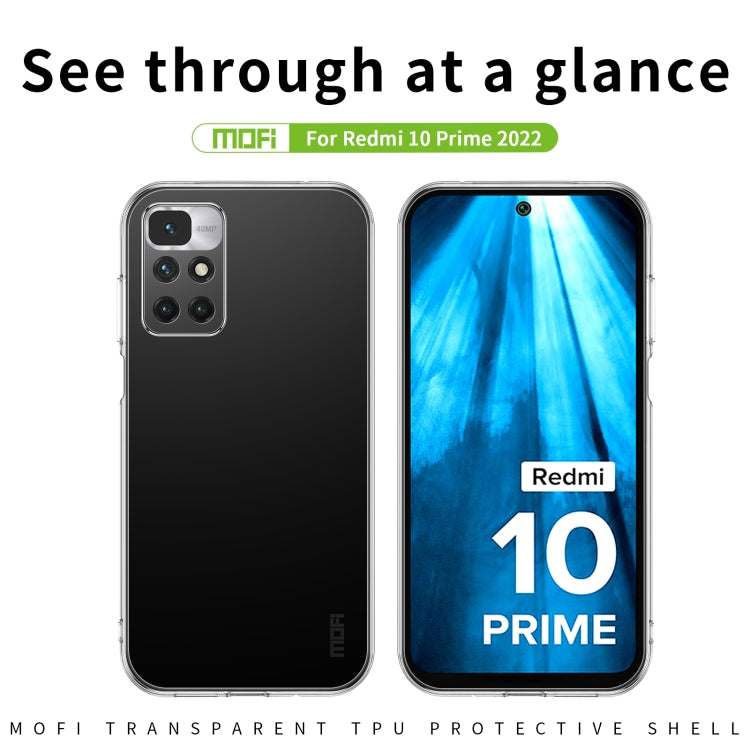 For Xiaomi Redmi 10 Prime 2022 MOFI Ming Series Ultra-thin TPU Phone Case(Transparent) - Xiaomi Cases by MOFI | Online Shopping UK | buy2fix