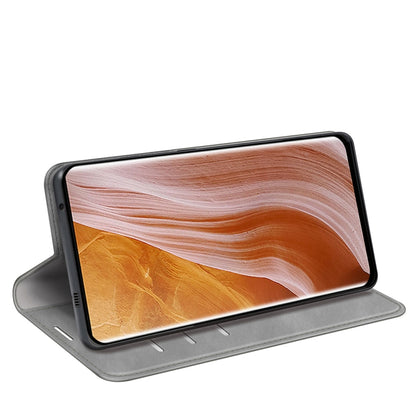 For ZTE Axon 40 Ultra Retro-skin  Magnetic Suction Leather Phone Case(Grey) - ZTE Cases by buy2fix | Online Shopping UK | buy2fix