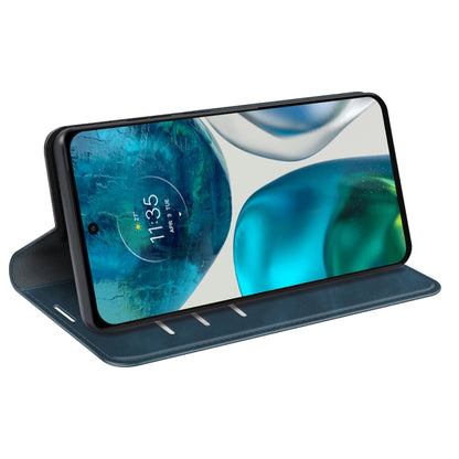 For Motorola Moto G42 Retro-skin Magnetic Suction Leather Phone Case(Dark Blue) - Motorola Cases by buy2fix | Online Shopping UK | buy2fix
