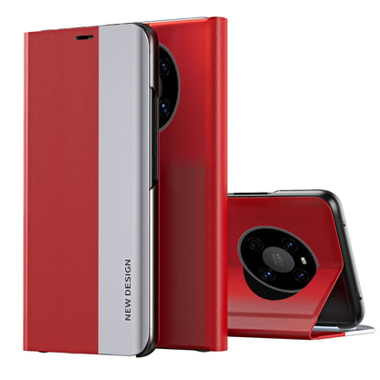 For Huawei Mate 40 Pro Side Electroplated Adsorption Leather Phone Case(Red) - Huawei Cases by buy2fix | Online Shopping UK | buy2fix