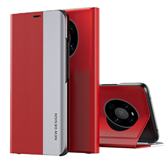 For Huawei Mate 40 Pro Side Electroplated Adsorption Leather Phone Case(Red) - Huawei Cases by buy2fix | Online Shopping UK | buy2fix