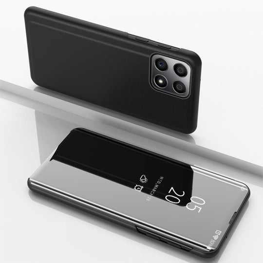 Pour Honor X8 2022 / X30i / Play6T Pro Étui en cuir à rabat horizontal miroir plaqué (noir)