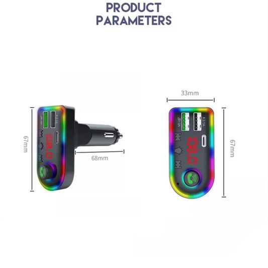 F12 Universal Dual USB Car Charger with FM Transmitter Bluetooth Car MP3 Player - Bluetooth Car Kits by buy2fix | Online Shopping UK | buy2fix