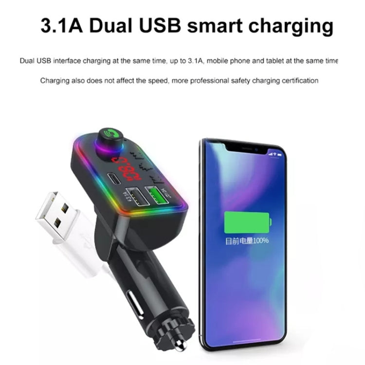 F12 Universal Dual USB Car Charger with FM Transmitter Bluetooth Car MP3 Player - Bluetooth Car Kits by buy2fix | Online Shopping UK | buy2fix