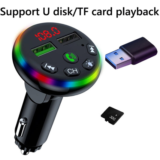 F13 Car Smartphone Charger Hands Free Calling 5.0 Bluetooth-MP3 Player Car Wireless FM Transmitter - Bluetooth Car Kits by buy2fix | Online Shopping UK | buy2fix