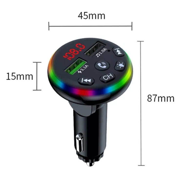 F13 Car Smartphone Charger Hands Free Calling 5.0 Bluetooth-MP3 Player Car Wireless FM Transmitter - Bluetooth Car Kits by buy2fix | Online Shopping UK | buy2fix