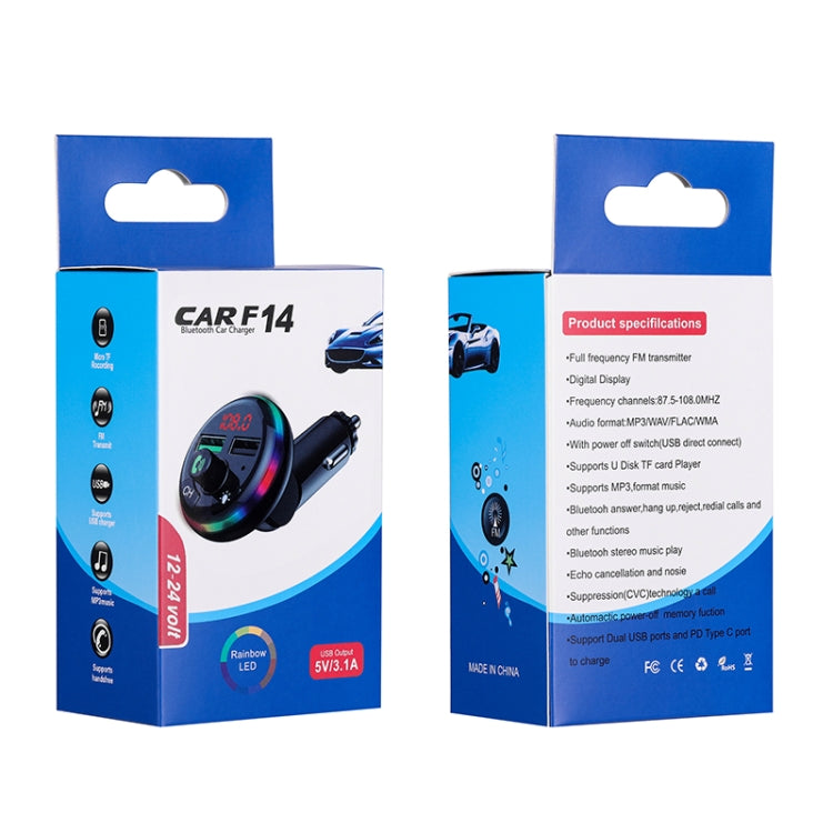 F14 Fast Charge USB Car Charger Dual Port USB 3.0 Mini Phone Charger - Bluetooth Car Kits by buy2fix | Online Shopping UK | buy2fix