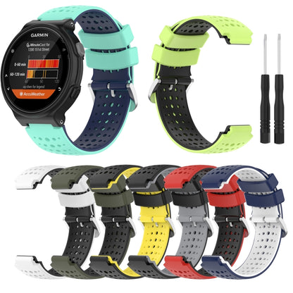 For Garmin Forerunner 630 Silicone Sports Two-Color Watch Band(Amygreen+Black) - Watch Bands by buy2fix | Online Shopping UK | buy2fix