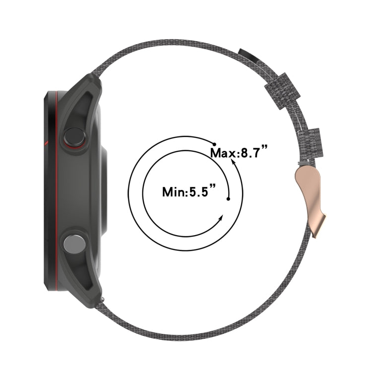 For Garmin Forerunner 255 22mm Nylon Woven Watch Band(Dark Grey) by buy2fix