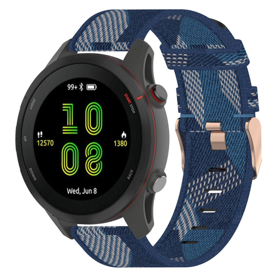 For Garmin Vivoactive 4 22mm Nylon Woven Watch Band(Blue)