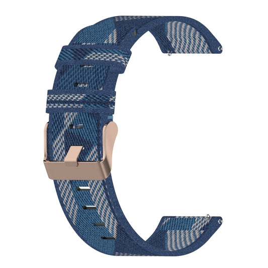 For Garmin Vivoactive 4 22mm Nylon Woven Watch Band(Blue) - Watch Bands by buy2fix | Online Shopping UK | buy2fix