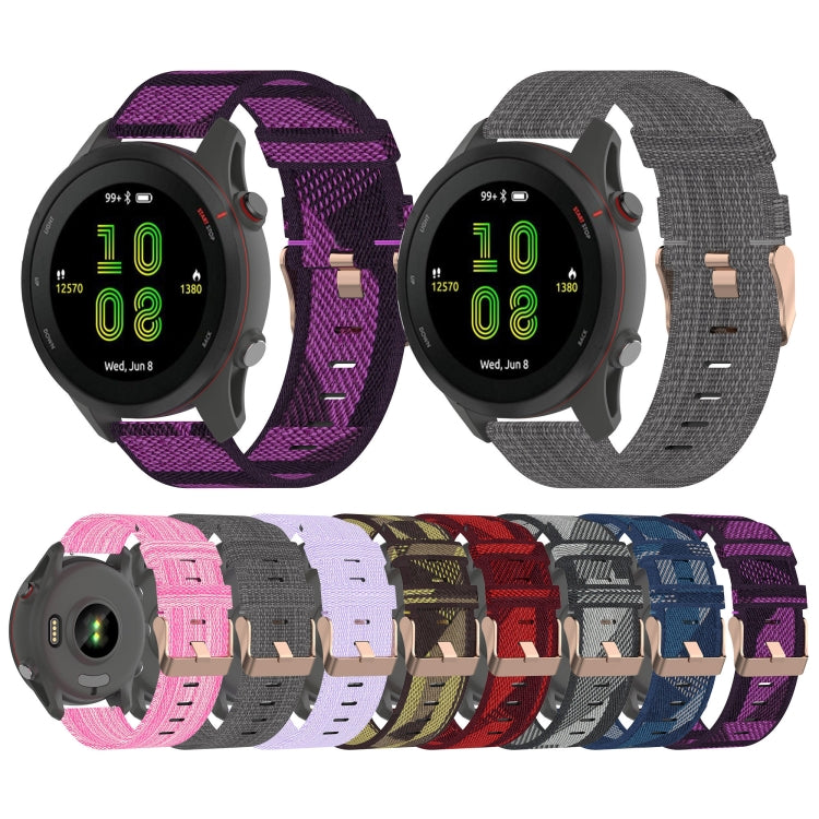 For Garmin Vivoactive 4 22mm Nylon Woven Watch Band(Grey) - Watch Bands by buy2fix | Online Shopping UK | buy2fix