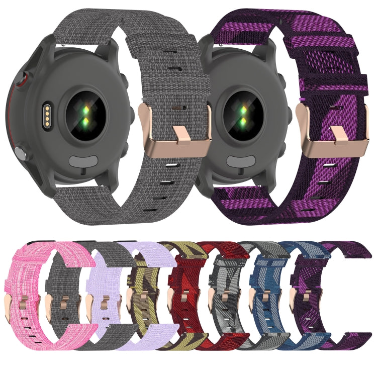 For Garmin Vivoactive 4 22mm Nylon Woven Watch Band(Grey) - Watch Bands by buy2fix | Online Shopping UK | buy2fix