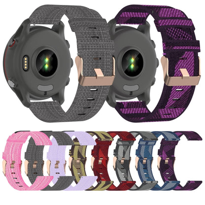 For Garmin Vivoactive 4 22mm Nylon Woven Watch Band(Grey) - Watch Bands by buy2fix | Online Shopping UK | buy2fix