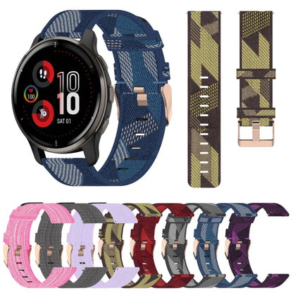 For Garmin Venu 2 Plus 20mm Nylon Woven Watch Band(Grey) - Watch Bands by buy2fix | Online Shopping UK | buy2fix
