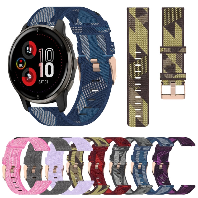 For Garmin Venu 2 Plus 20mm Nylon Woven Watch Band(Dark Grey) - Watch Bands by buy2fix | Online Shopping UK | buy2fix