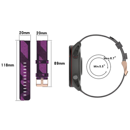 For Garmin Venu 2 Plus 20mm Nylon Woven Watch Band(Grey) - Watch Bands by buy2fix | Online Shopping UK | buy2fix